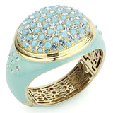 LO4350 - Gold Brass Bangle with Top Grade Crystal in Multi Color - Alamode - Flyclothing LLC