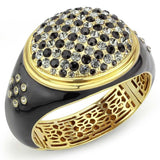 LO4352 - Gold Brass Bangle with Top Grade Crystal in Multi Color - Alamode - Flyclothing LLC