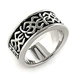 LO437 - Rhodium White Metal Ring with No Stone - Alamode - Flyclothing LLC