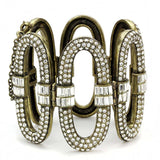 LO4657 - Antique Copper White Metal Bracelet with Top Grade Crystal in Clear - Alamode - Flyclothing LLC