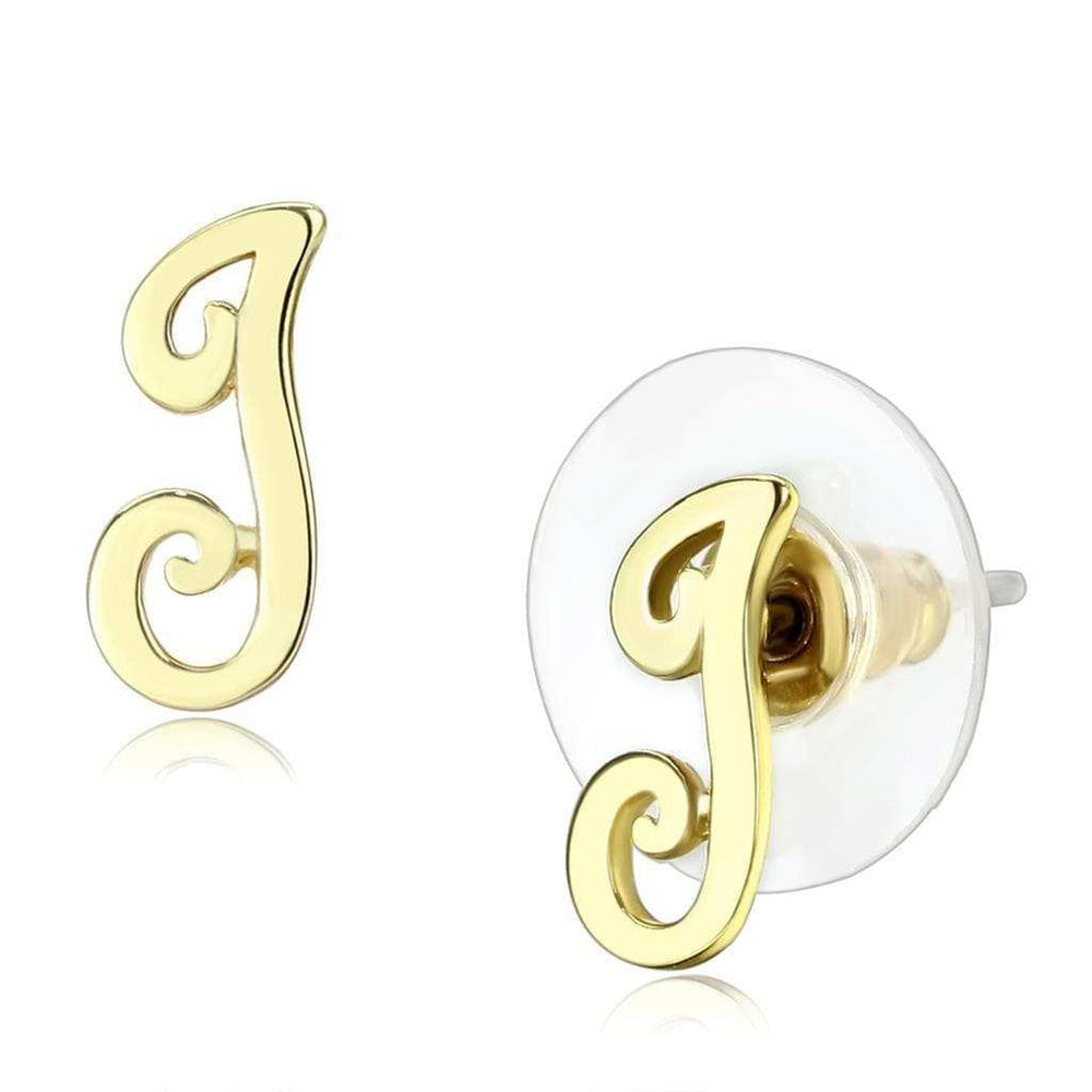 LO4668 - Flash Gold Brass Earrings with No Stone - Alamode - Flyclothing LLC