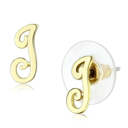 LO4668 - Flash Gold Brass Earrings with No Stone - Alamode - Flyclothing LLC