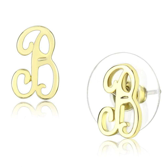 LO4669 - Flash Gold Brass Earrings with No Stone - Alamode - Flyclothing LLC