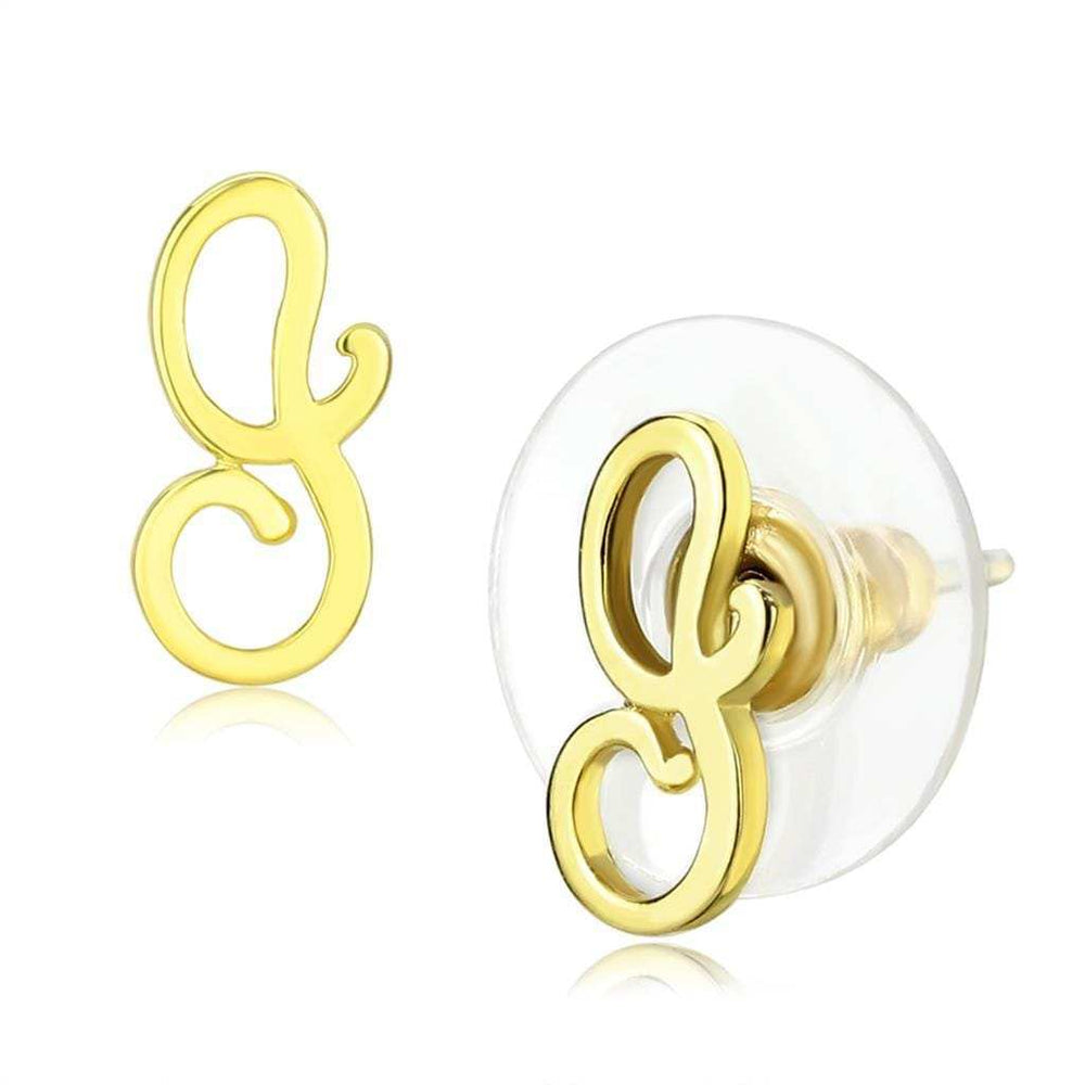 LO4670 - Gold Brass Earrings with No Stone - Alamode - Flyclothing LLC