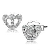 LO4673 - Rhodium Brass Earrings with Top Grade Crystal in Clear - Alamode - Flyclothing LLC