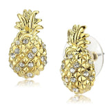 LO4677 - Gold Brass Earrings with Top Grade Crystal in Clear - Alamode - Flyclothing LLC