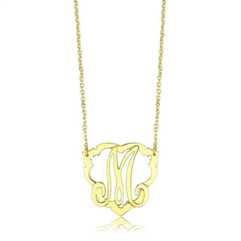 LO4688 - Flash Gold Brass Necklace with No Stone - Alamode - Flyclothing LLC