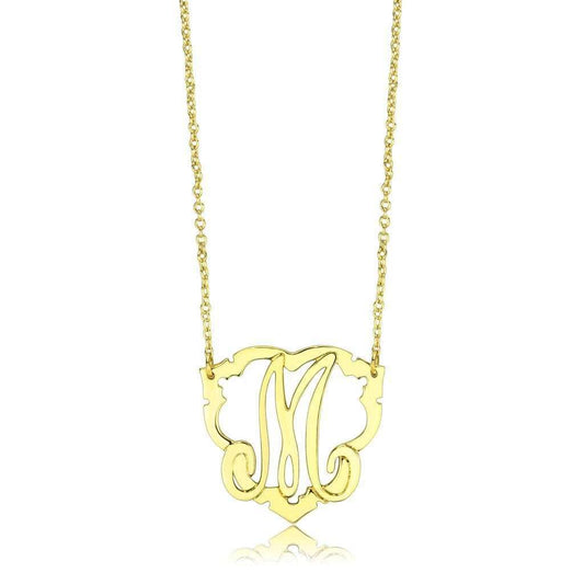 LO4688 - Flash Gold Brass Necklace with No Stone - Alamode - Flyclothing LLC