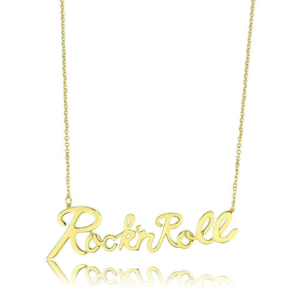 LO4689 - Flash Gold Brass Necklace with No Stone - Alamode - Flyclothing LLC