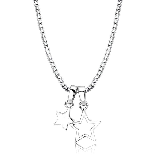 LO4701 - IP rhodium (PVD) Brass Chain Pendant with No Stone - Alamode - Flyclothing LLC