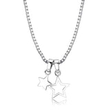 LO4701 - IP rhodium (PVD) Brass Chain Pendant with No Stone - Alamode - Flyclothing LLC