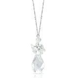 LO4711 - Rhodium Brass Chain Pendant with AAA Grade CZ in Clear - Alamode - Flyclothing LLC
