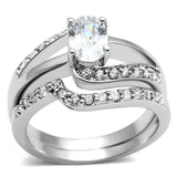 LO4712 - Rhodium Brass Ring with AAA Grade CZ in Clear - Alamode - Flyclothing LLC
