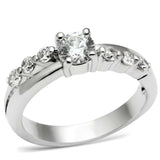 LO4713 - Rhodium Brass Ring with AAA Grade CZ in Clear - Alamode - Flyclothing LLC