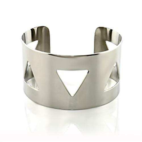 LO480 Stainless Steel Bangle with No Stone in No Stone - Alamode - Flyclothing LLC