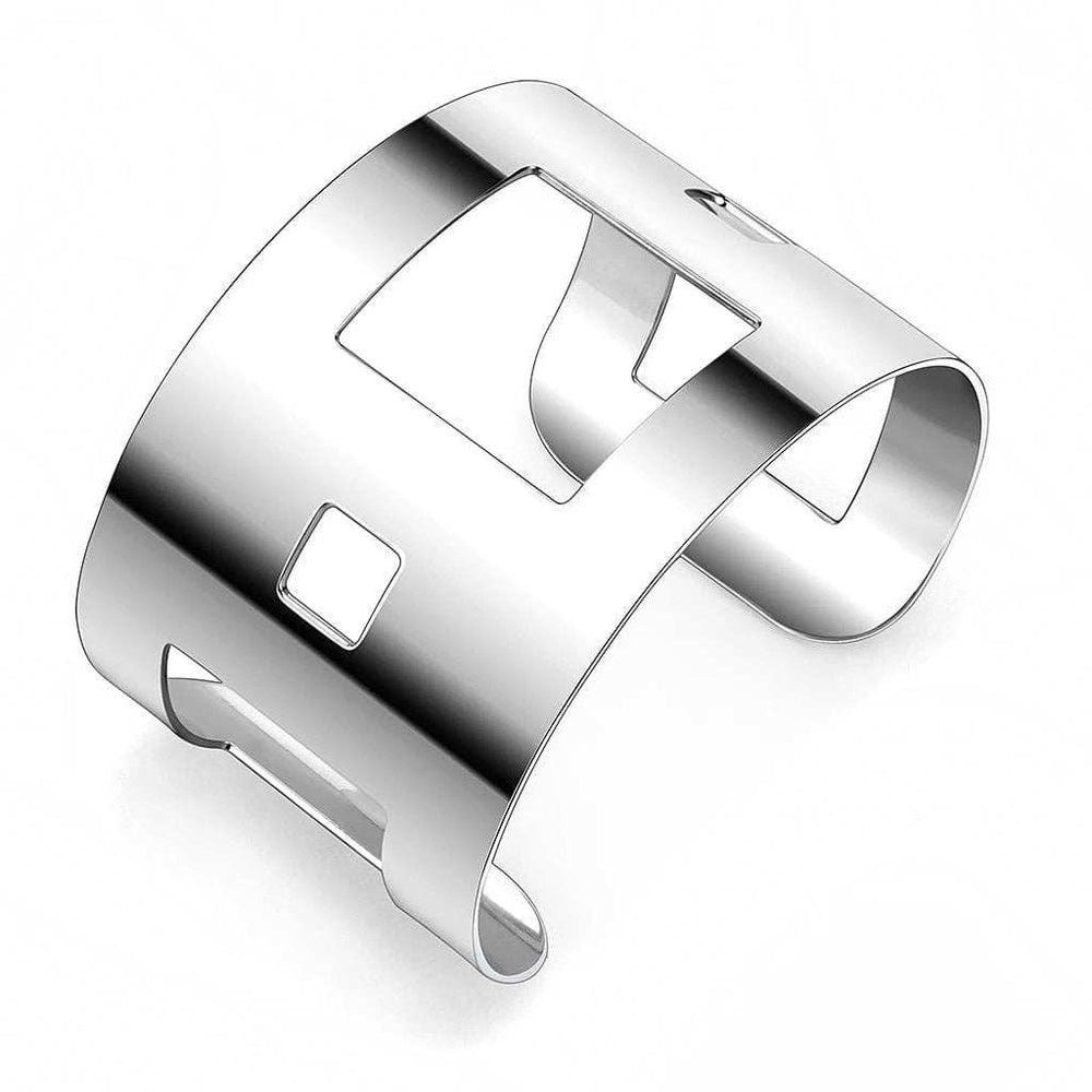 LO482 - Stainless Steel Bangle with No Stone - Alamode - Flyclothing LLC