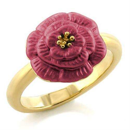 LO508 - Gold White Metal Ring with No Stone - Alamode - Flyclothing LLC