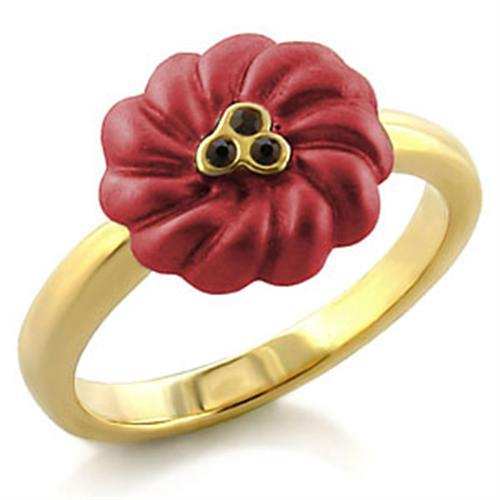 LO517 - Gold White Metal Ring with Top Grade Crystal in Siam - Alamode - Flyclothing LLC