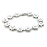 LO584 - Matte Rhodium & Rhodium Brass Bracelet with AAA Grade CZ in Clear - Alamode - Flyclothing LLC