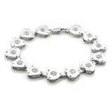 LO586 - Matte Rhodium & Rhodium Brass Bracelet with AAA Grade CZ in Clear - Alamode - Flyclothing LLC