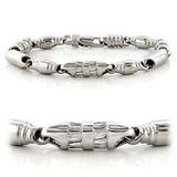 LO598 - Rhodium Brass Bracelet with AAA Grade CZ in Clear - Alamode - Flyclothing LLC