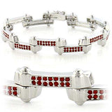 LO610 - Imitation Rhodium Brass Bracelet with Top Grade Crystal in Siam - Alamode - Flyclothing LLC