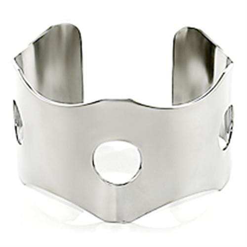 LO615 - Stainless Steel Bangle with No Stone - Alamode - Flyclothing LLC