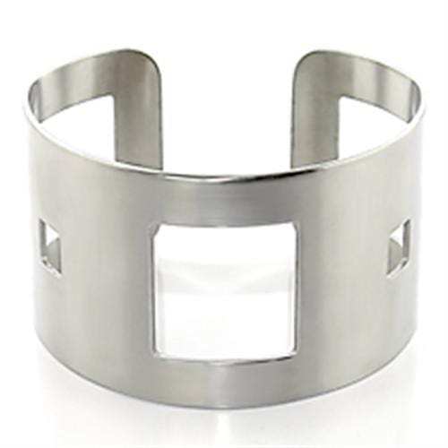 LO625 - Stainless Steel Bangle with No Stone - Alamode - Flyclothing LLC