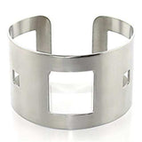 LO625 - Stainless Steel Bangle with No Stone - Alamode - Flyclothing LLC