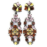 LO629 - Ruthenium White Metal Earrings with Top Grade Crystal in Multi Color - Alamode - Flyclothing LLC