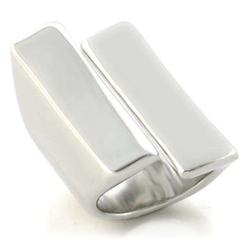 LO654 - Rhodium Brass Ring with No Stone - Alamode - Flyclothing LLC