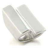 LO654 - Rhodium Brass Ring with No Stone - Alamode - Flyclothing LLC