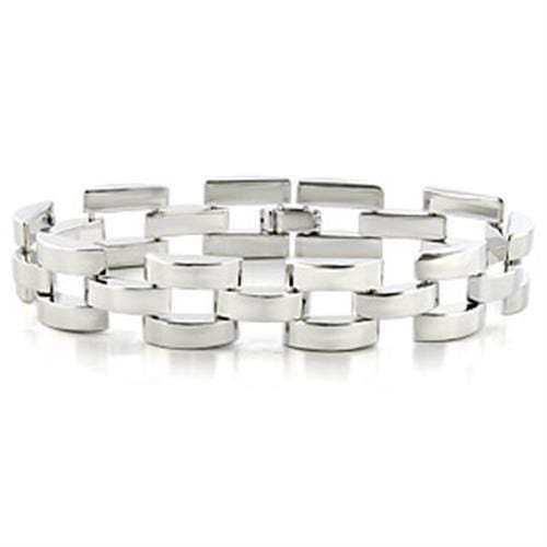 LO708 - Imitation Rhodium Brass Bracelet with No Stone - Alamode - Flyclothing LLC