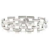 LO708 - Imitation Rhodium Brass Bracelet with No Stone - Alamode - Flyclothing LLC