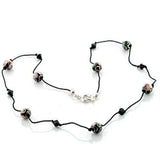 LO737 - Brass Necklace with Epoxy in Multi Color - Alamode - Flyclothing LLC