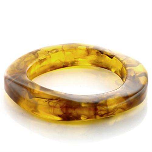 LO753 - Plastic Bangle with Synthetic Synthetic Stone in Amber - Alamode - Flyclothing LLC