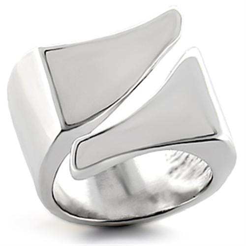 LO755 - Rhodium Brass Ring with No Stone - Alamode - Flyclothing LLC