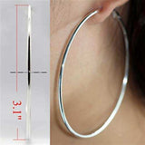 LO770 - Silver Brass Earrings with No Stone - Alamode - Flyclothing LLC