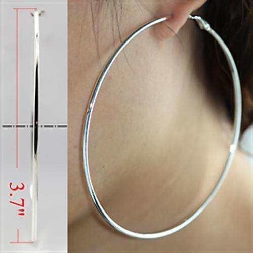 LO771 - Silver Brass Earrings with No Stone - Alamode - Flyclothing LLC