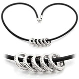 LO826 - Rhodium Brass Chain Pendant with Top Grade Crystal in Clear - Alamode - Flyclothing LLC