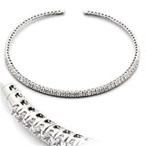 LO829 - Rhodium Brass Necklace with AAA Grade CZ in Clear - Alamode - Flyclothing LLC