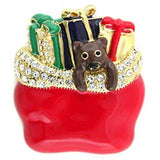 LO838 - Gold White Metal Brooches with Top Grade Crystal in Clear - Alamode - Flyclothing LLC