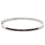 LO851 - Imitation Rhodium Brass Bangle with Top Grade Crystal in Amethyst - Alamode - Flyclothing LLC