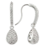 LO892 - Rhodium Brass Earrings with AAA Grade CZ in Clear - Alamode - Flyclothing LLC