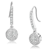 LO893 - Rhodium Brass Earrings with AAA Grade CZ in Clear - Alamode - Flyclothing LLC