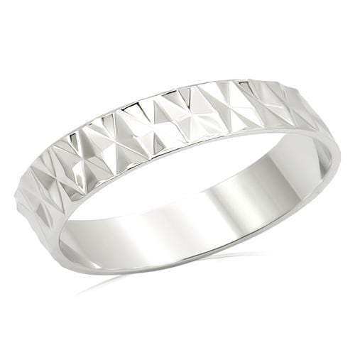 LO980 - Imitation Rhodium Brass Ring with No Stone - Alamode - Flyclothing LLC