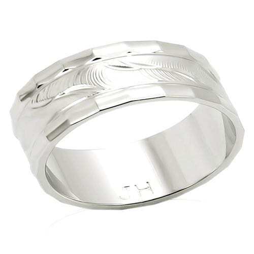 LO982 - Imitation Rhodium Brass Ring with No Stone - Alamode - Flyclothing LLC