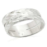 LO984 - Imitation Rhodium Brass Ring with No Stone - Alamode - Flyclothing LLC