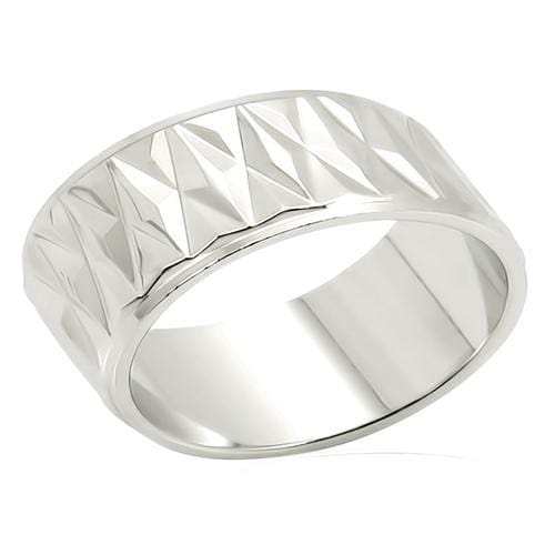 LO986 - Imitation Rhodium Brass Ring with No Stone - Alamode - Flyclothing LLC