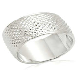 LO988 - Imitation Rhodium Brass Ring with No Stone - Alamode - Flyclothing LLC
